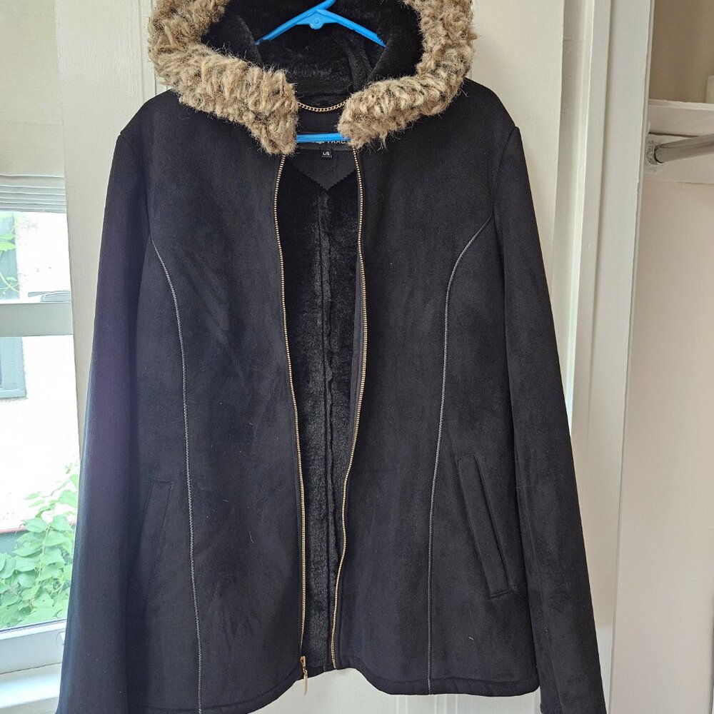 Ellen Tracy Faux Fur and Suede Jacket